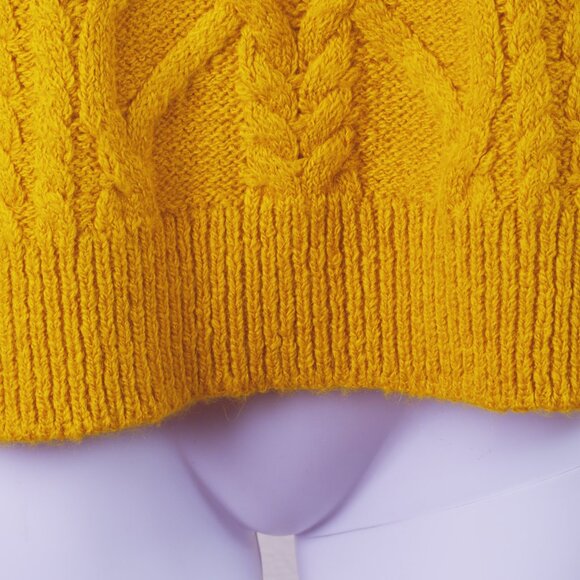 Isabel Marant Short Sleeve Turtleneck Sweater Baby Alpaca Cable Knit Sz 42 - Picture 6 of 12